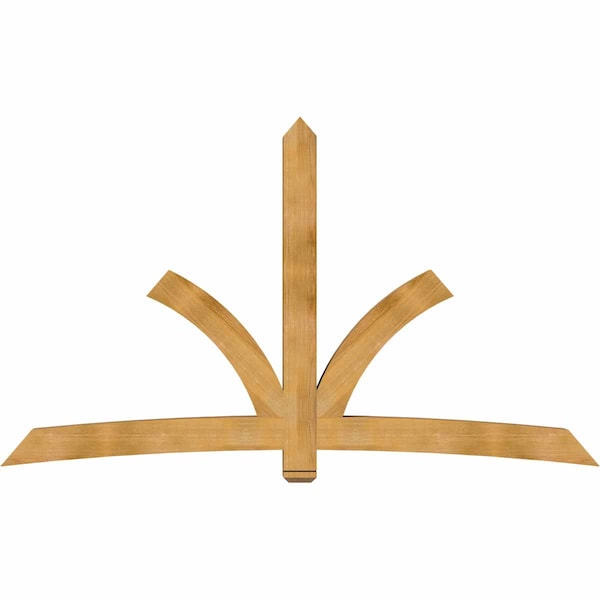 Ekena Millwork Davenport Rough Sawn Timber Gable Bracket, Western Red Cedar, 108"W x 63"H x 6"D x 6"F, 14/12 Pitch GBW108X63X0606DAV00RWR - main